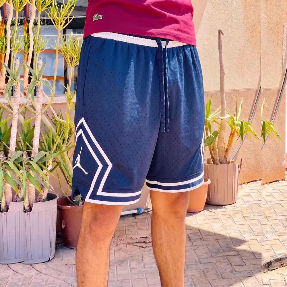 Jordan Vintage Super Rare Basketball Dazzle Shorts Silky Navy Blue Sm